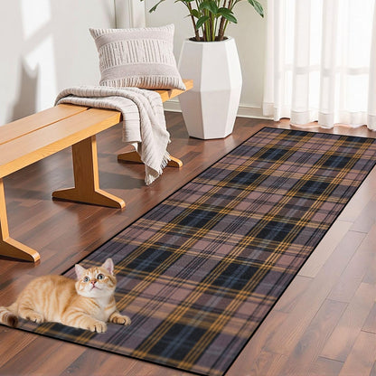Runner Rug Washable 2x6 White Navy Blue Green Tartan Plaid Scottish Texture from Tartan Plaid Non-Slip Hallway Area Rug Indoor Outdoor Home Decor for Entryway Bathroom Kitchen Carpet Yoga Floor Mat