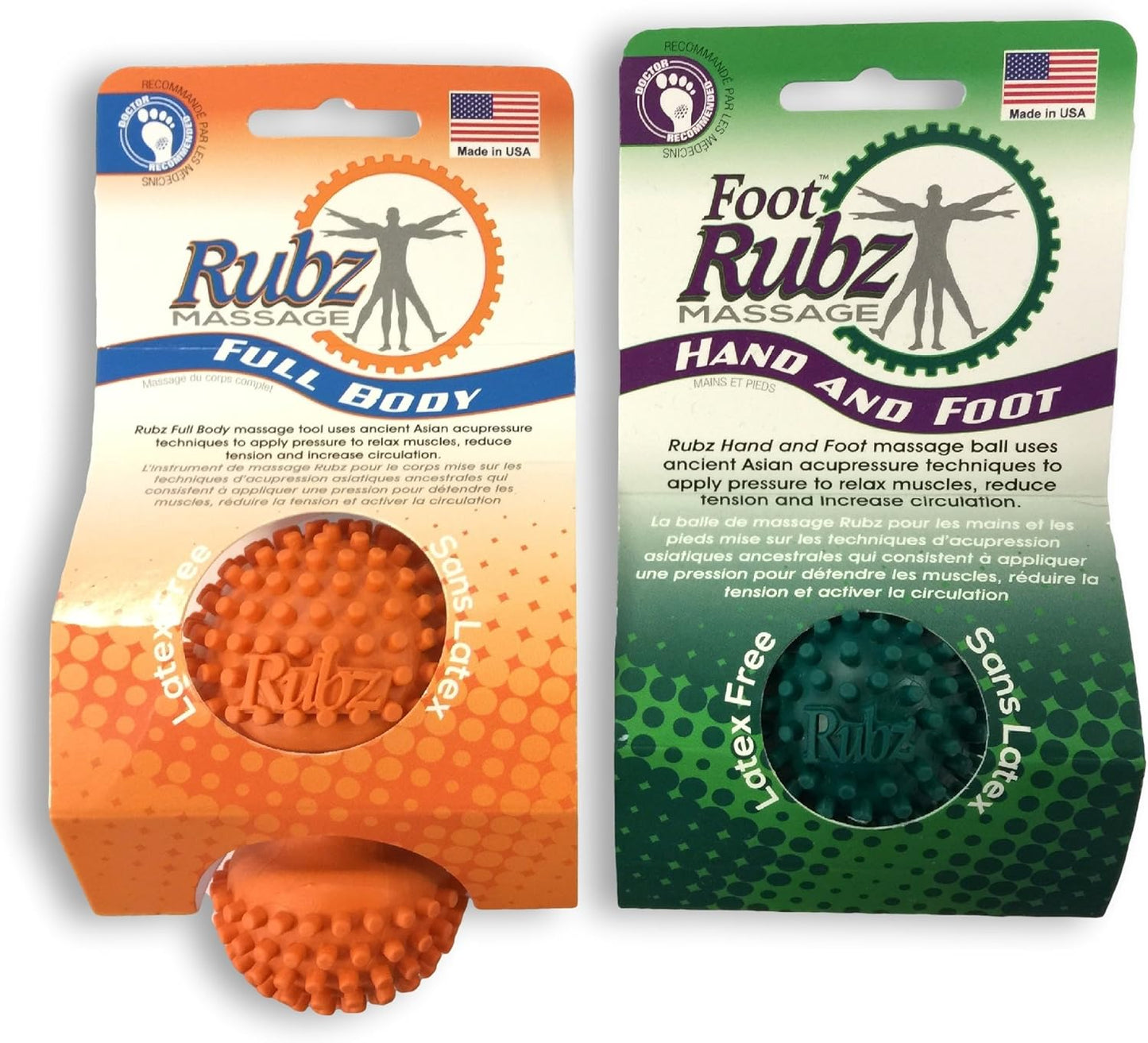 Due North Foot Rubz Hand & Back Massage Ball - Relieve Pain from Plantar Fasciitis, Tight Muscles & Sore Feet - Massage Tool