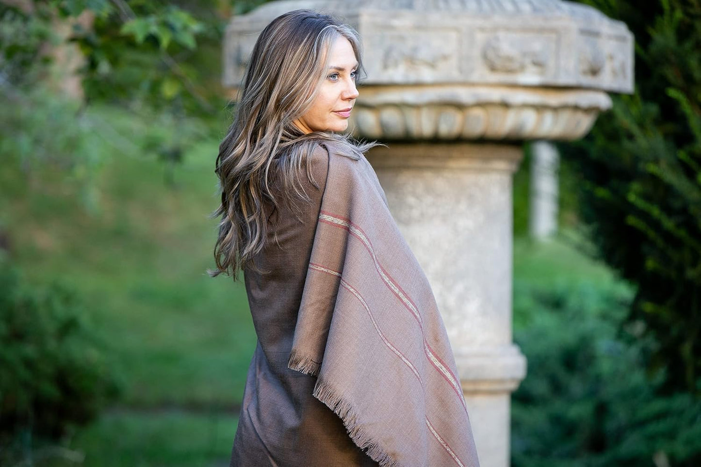 Versatile Premium Wool Blend Meditation Shawl - Large Unisex Prayer Wrap, Oversized Scarf & Yoga Blanket