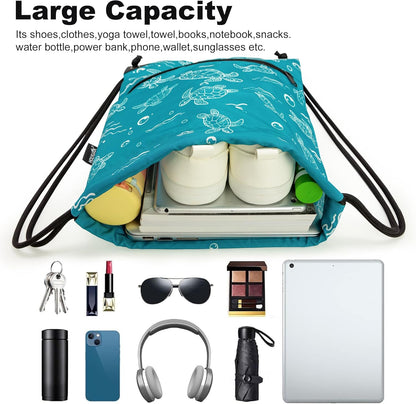 HOLYLUCK Drawstring Backpack Bag Sport Gym Sackpack - Colors A