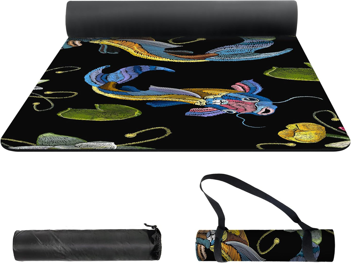 nuveti Yoga Mat Print Extra Thick TPE Non Slip Fitness Exercise Mat with Carrying Bag,72"x24" Extra Thick 6MM Exercise & Workout Mat for Yoga, Pilates Fitness and Floor Exercises - Colors B