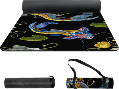 nuveti Yoga Mat Print Extra Thick TPE Non Slip Fitness Exercise Mat with Carrying Bag,72"x24" Extra Thick 6MM Exercise & Workout Mat for Yoga, Pilates Fitness and Floor Exercises - Colors B
