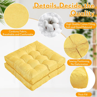 Jerify Floor Pillow Cushions Large Round Square Large Meditation Floor Pillow for Classroom Adult Meditation Picnic Party Seating Learning Daycare School(Square,Mixed Colors,4 Pcs)