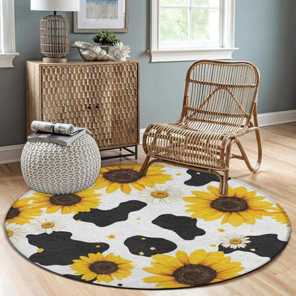 Room Sofa Yoga Soft Round Carpet, Home Decor Non Slip Kitchen Office Circle Rug, Machine Washable Modern Round Area Rug Beach Turtles, 60inch