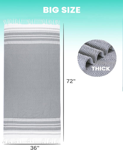 Turkish Beach Towels Vacation Essentials Yoga Blanket Pool Workout Towel Oversized Sand Free Quick Dry Lightweight Meditation Supplies Mat Cover Surf Boat River Float Accessories Gym Excise Stuff