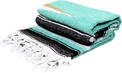 Open Road Goods Mexican Diamond Blanket - XL Heavyweight Yoga Blanket – Handmade in Mexico - Thick Boho Serape Saltillo Style Throw for Beach, Picnic, Home, Camping and More! (Harvest Moon)