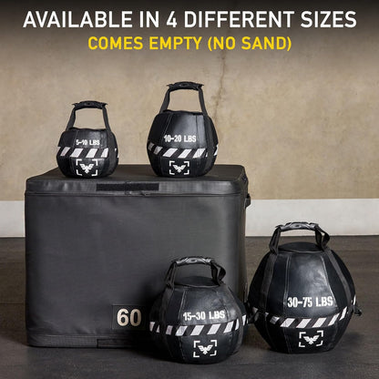 Elite Kettlebell Sandbag - Heavy Duty Sand Weights Bag for Cross Training, Strength Training, Workout, Functional Fitness, Adjustable Weight, Durable Training Equipment for Home & Gym (UN-FILLED)