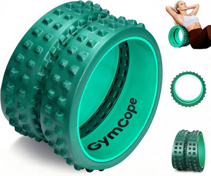GymCope Back Roller for Back Pain Reliefn & Stretching, Deep Tissue Massage Roller Supports Up to 530 lbs / 240 kg, 5.5''-7.5'' Curved Foam Roller for Home Physical Stretching (Green, Firm)