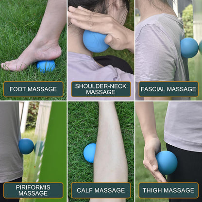 Massage Lacrosse Balls for Myofascial Release,Yoga Deep Tissue Massage,Trigger Point Therapy and Foot Plantar Fasciitis,Muscle Soreness Massager Ball (2Pack,Deep Blue and Purple)