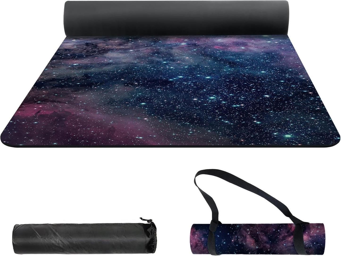 nuveti Yoga Mat Print Extra Thick TPE Non Slip Fitness Exercise Mat with Carrying Bag,72"x24" Extra Thick 6MM Exercise & Workout Mat for Yoga, Pilates Fitness and Floor Exercises - Colors A