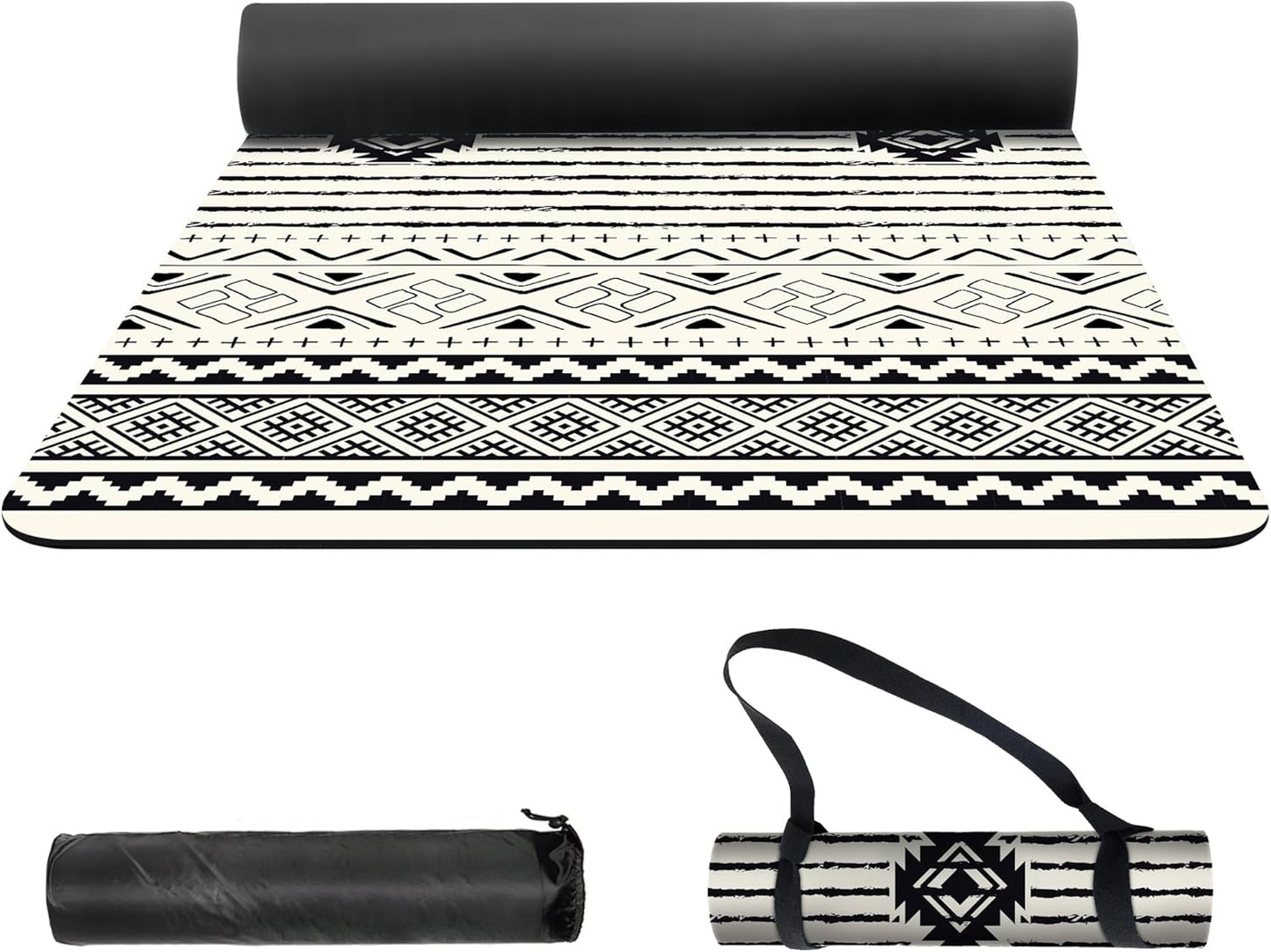 nuveti Yoga Mat Print Extra Thick TPE Non Slip Fitness Exercise Mat with Carrying Bag,72"x24" Extra Thick 6MM Exercise & Workout Mat for Yoga, Pilates Fitness and Floor Exercises - Colors A