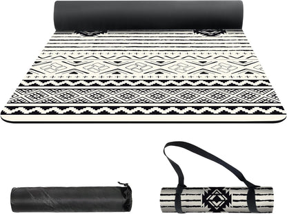 nuveti Yoga Mat Print Extra Thick TPE Non Slip Fitness Exercise Mat with Carrying Bag,72"x24" Extra Thick 6MM Exercise & Workout Mat for Yoga, Pilates Fitness and Floor Exercises - Colors A