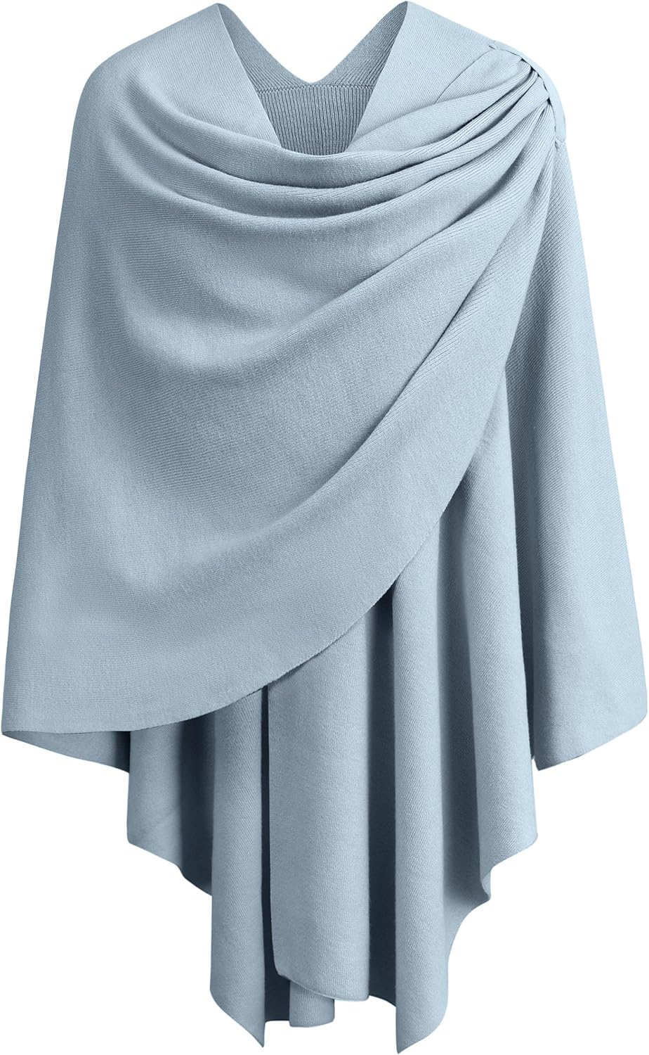 PULI Womens Large Cross Front Poncho Sweater Wrap Topper Knitted Elegant Shawls Cape for Fall Winter