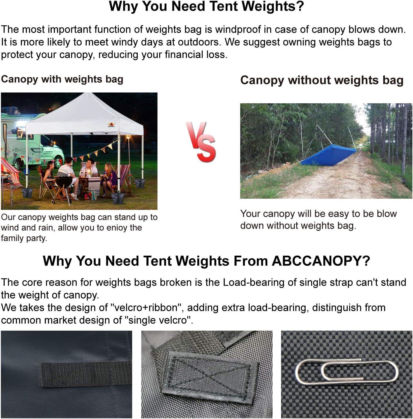 ABCCANOPY Canopy Weights 120 LBS Gazebo Tent Sand Bags,4-Pack Gray (Without Sand)