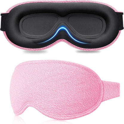 Gritin 100% Blackout Sleep Eye Mask for Women Men, Zero Pressure Sleeping Mask - Ergonomic Design 3D Cutout Eye Movement and Eyelash Friendly Night Blindfold, Ultra Soft Comfortable for Sleeping