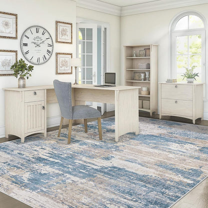 XLUEZ 8x10 Area Rugs for Living Room, Washable Modern Abstract Large Area Rug Neutral Soft Non Slip Kids Rug Stain Resistant Indoor Carpet for Bedroom Nursery Dining Children's Room(Blue, 8'x10')