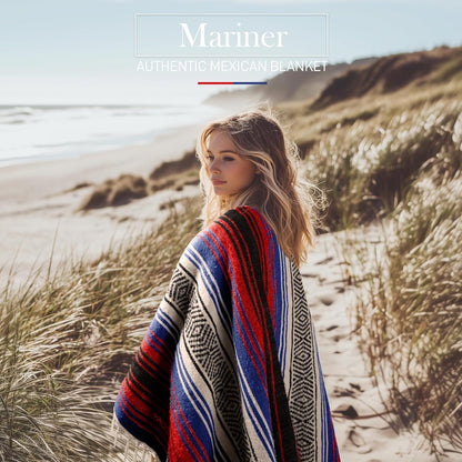 Hydration Nation Authentic Large Handwoven Mexican Blanket - Soft Yoga - Durable Serape - Lightweight Falsa, Beach, Camping, Picnic, Outdoor 70"x50" - Mandarin