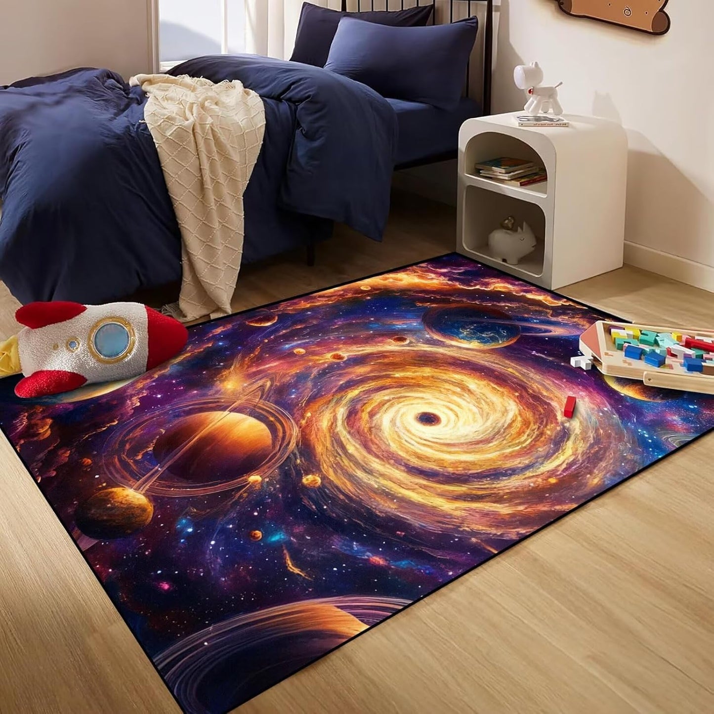 5' X 7' Queen and King Rug Black Grey Area Rugs Dining Living Room Bedroom Kitchen Office Yoga Room Washable Floor Mat Doormats Throw Rug Carpet Room Decor
