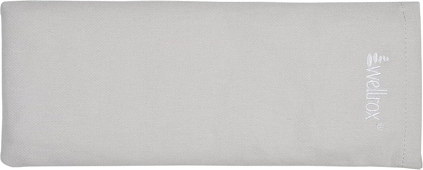 Wellrox Weighted Eye Pillow - Flaxseeds & Lavender Eye Pillow Weighted for Restorative Yoga, Meditation & Stress Relief | Microwave Heating Pad & Cool Compress for Sinus Relief (Grey, Unscented)