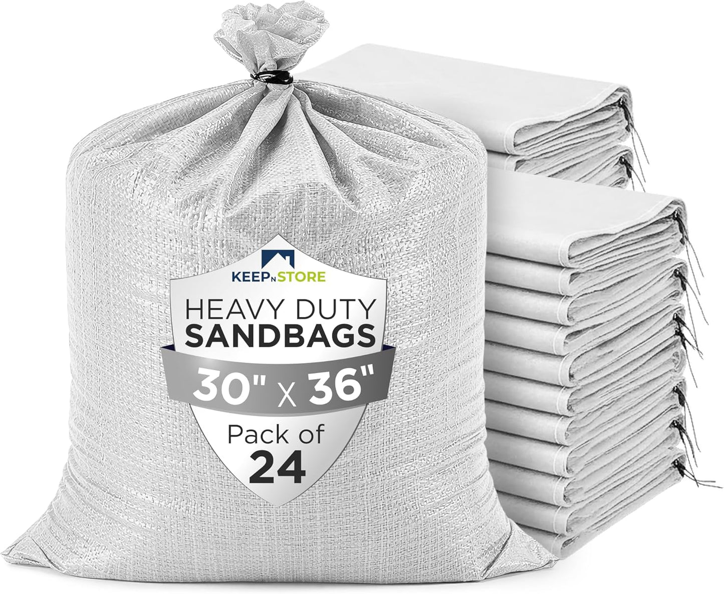 Heavy Duty Sand Bags Pack of 3, White Empty Sandbags with Built-In Ties, Woven Polypropylene UV Protection 1600 Hours, Fillable Sand Bags for Flood Control, Weight, 10x14 inches, 15 Pounds Volume