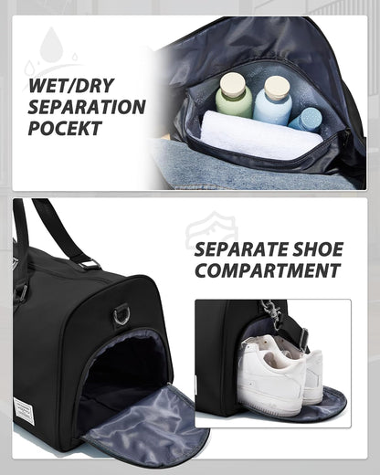 Gym Bag Womens Mens with Shoes Compartment and Wet Pocket Travel Duffel Bag for Women for Plane Sport Gym Tote Bags Swimming Yoga Waterproof Weekend Overnight Carry on Bag Hospital Holdalls - Colors C