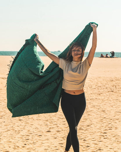Open Road Goods Bulk Handmade Solid Color Yoga Blankets - Thick Mexican Blankets or Throws - Made for Yoga! (12 Pack, Black)