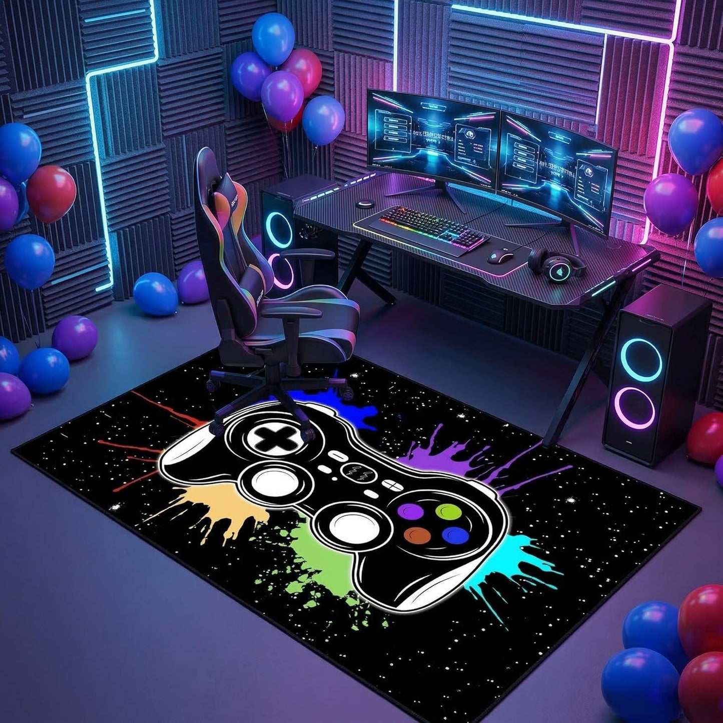 Game Controller Rugs for Bedroom Boys Living Room Gamer Gamepad Red Carpets Floor Mat Player Indoor Mats Gaming Art Design Home Decor Crystal Doormat Yoga Mats 3'x5'