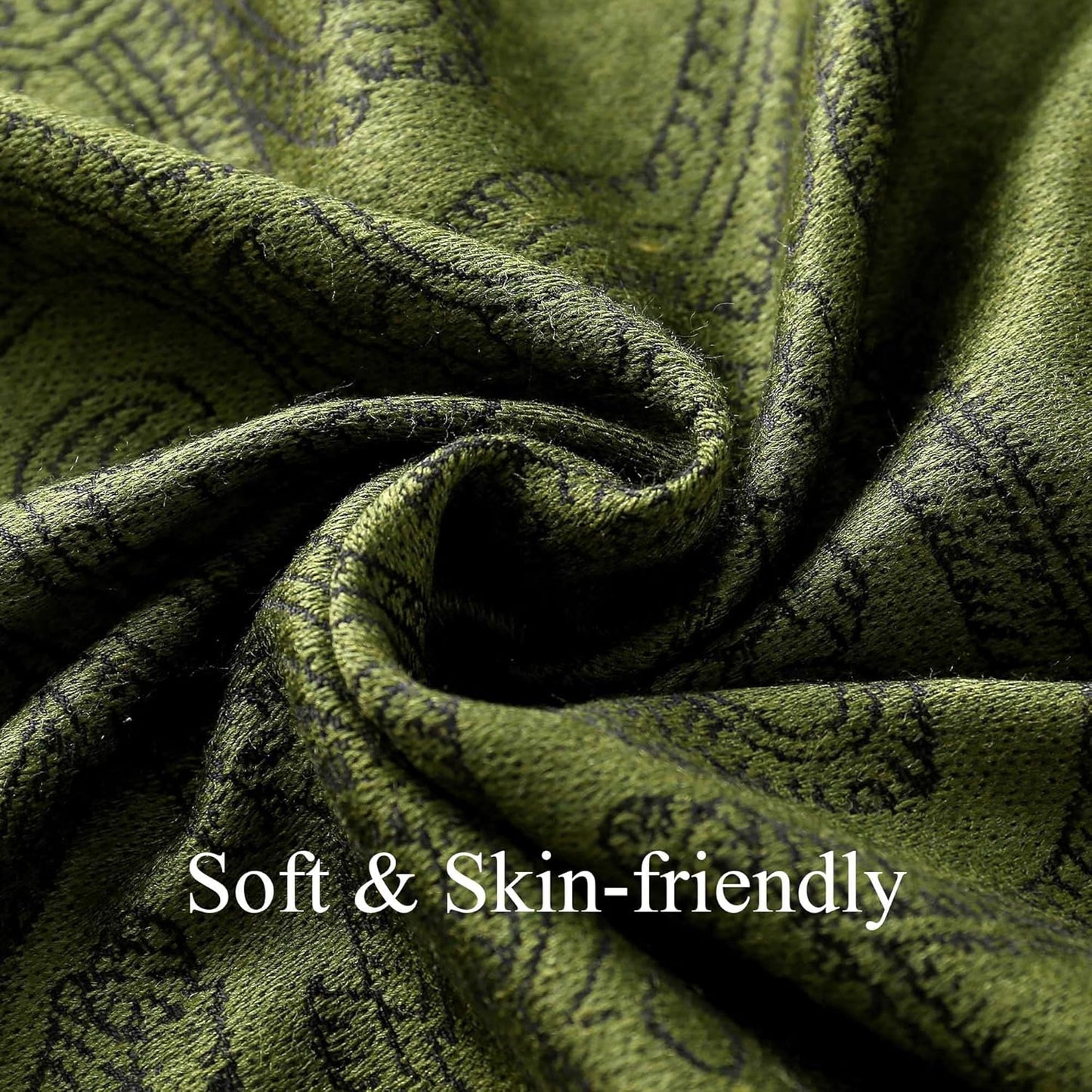 Ciormis Two Tone Silky Paisley Pashmina Shawl Scarf,Soft Women's Rave Jacquard Pashminas Wrap Scarves