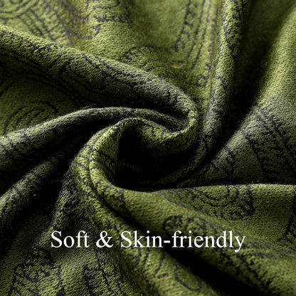 Ciormis Two Tone Silky Paisley Pashmina Shawl Scarf,Soft Women's Rave Jacquard Pashminas Wrap Scarves