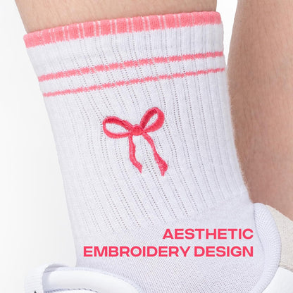 COOLMATE Pilates Socks with Grips for Women, Yoga Socks, Crew Non Slip Women for Barre, Pilates Gifts for Women - Colors A