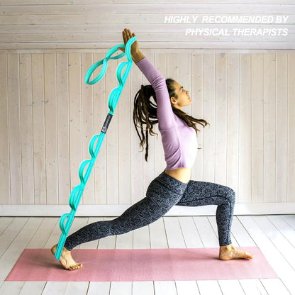 A AZURELIFE Premium Durable Stretch Straps with Loops, Stretching Strap for Physical Therapy, Multi-Loop Yoga Strap Fitness Exercise Strap for Yoga, Pilates, Dance, Flexibility&Exercise