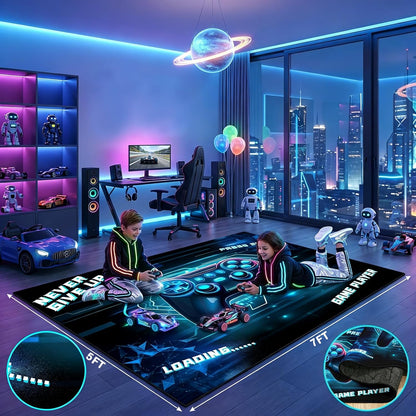 Game Controller Rugs for Bedroom Boys Living Room Gamer Gamepad Red Carpets Floor Mat Player Indoor Mats Gaming Art Design Home Decor Crystal Doormat Yoga Mats 3'x5'