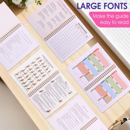 Karlaris Chair Yoga for Seniors Over 60,Chair Yoga Book & Chart,Guided Exercises for Seniors,Adults,Office Workers,With Black Marker,Yoga Chart for Increase Energy & Flexibility