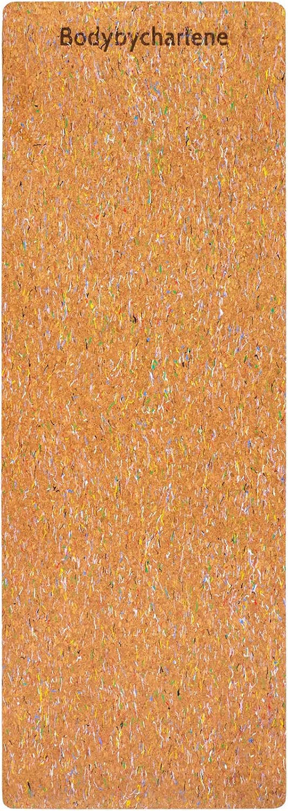 Air Cork Yoga Mat - Bodybycharlene - Non Slip, Anti Skid Cork Surface with TPE Backing - 71"X24"X10mm Thick Yoga Mats!