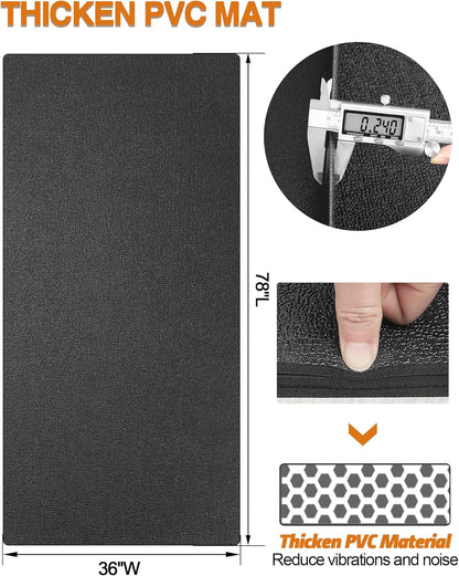 Treadmill Mat,70"x32",6mm Thickness Foldable Exercise Equipment Mat for Carpet Hardwood Floors, Compatible with Walking Pad,Spin Bike,Elliptical Trainer,Rowing Machine