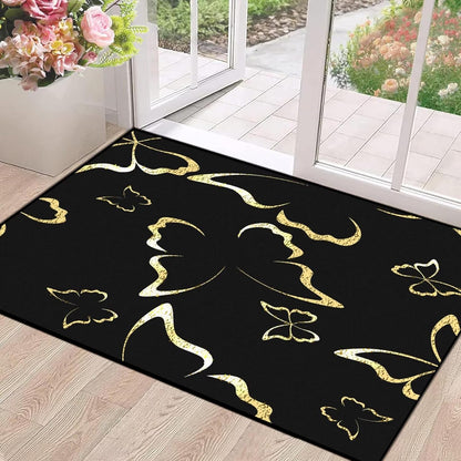 5' X 7' Queen and King Rug Black Grey Area Rugs Dining Living Room Bedroom Kitchen Office Yoga Room Washable Floor Mat Doormats Throw Rug Carpet Room Decor