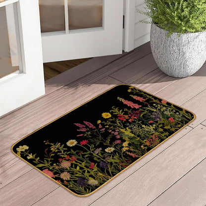 Doormat Yoga Frog Front Door Mat Indoor Outdoor Entrance,Pink Lotus Flower Door Mat Waterproof Low Profile All-Season,Easy Clean Patio Porch Entryway Floor Rug 17x29 Inch