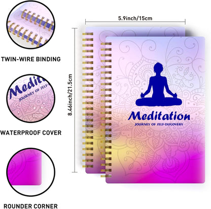 A5 Meditation Journal: Daily Reflection Notebook for Spiritual Serenity & Self-Discovery - Ideal Gift for Beginners, 100gsm Thick Paper, Twin-Wire Binding