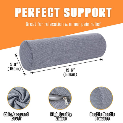 2 Pack Round Massage Table Bolster Pillow Pad, Bolster Pillow, Round Pillows, Suitable for Earthlite Massage Table (Grey, 7.8''x19.6'')