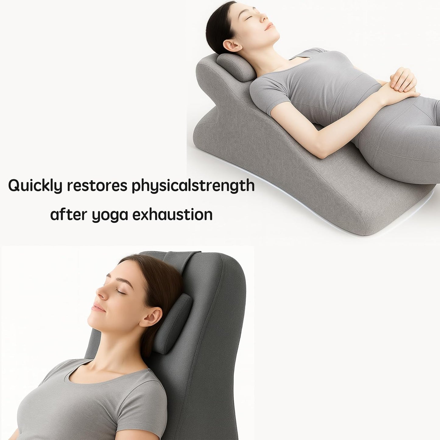 Back Wedge Pillow for Sofa — Reading Wedge Pillow, Lumbar Support Pillow for Couch, Reading, Gentle Support for Yoga, Relaxing & Nighttime Rest | Acid Reflux & Back Discomfort (Light Gray)