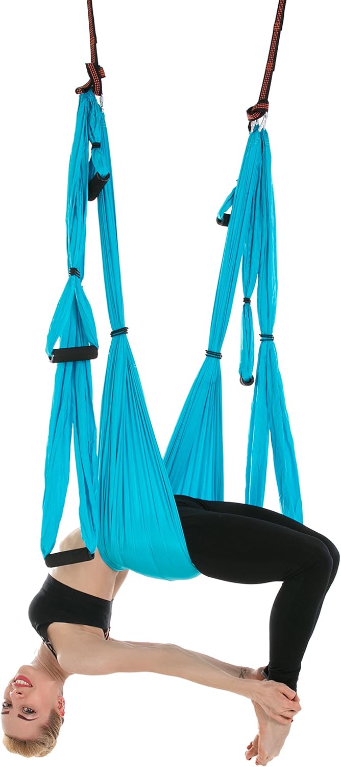 Aerial Trapeze Yoga Hammock Kit - Ultra Strong Antigravity Yoga Flying Sling Inversion Swing Tool Set
