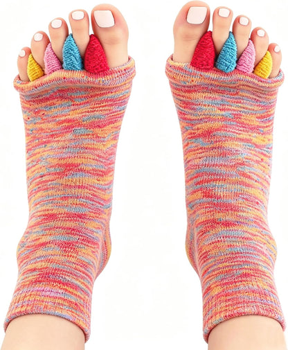 Toe Separator Socks for Yoga Women Men, Bunion Corrector Spacers Socks for Pain Relief & Circulation Improvement
