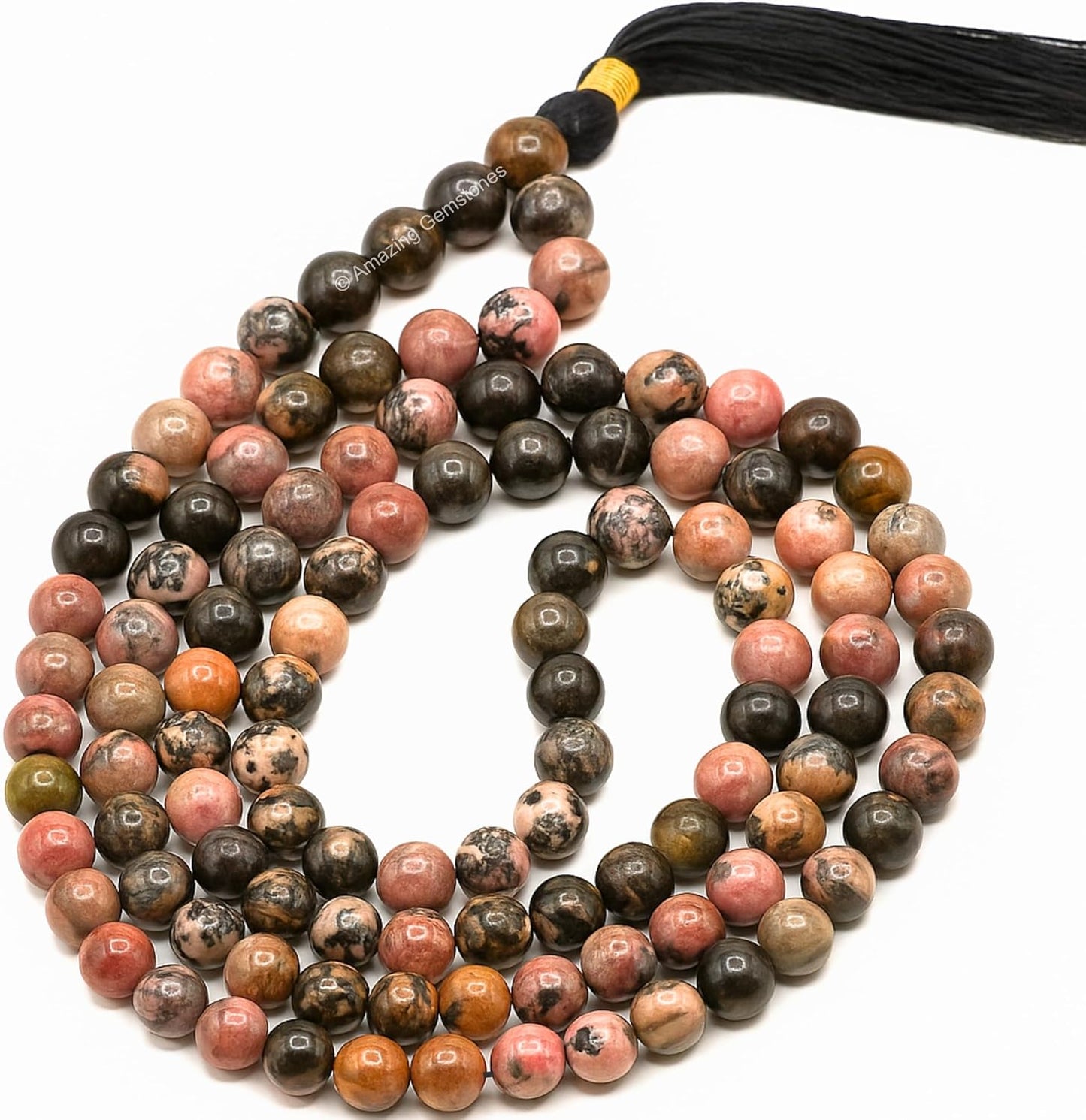 Amazing Gemstone 108 Beads Handmade Mala (Knotted, Rudraksha) - Colors A