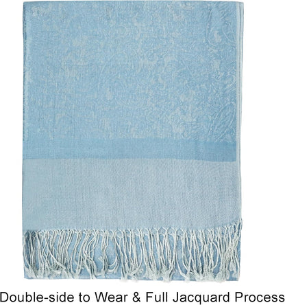 vimate Silky Paisley Pashmina Shawl Scarf-Women's Soft Double-side Jacquard Pashminas Wrap for Evening Dress Travel Shawl