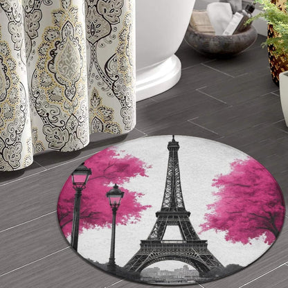 Soft Round Yoga Carpet, Office Chair Decor Round Mat for Carpet and Hardwood Floors Purple Butterfly