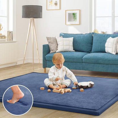 Baby Play Mat for Floor Nursery Rug Muscle Mat Area Rug Playroom Rug 79"x110" Playpen Mat Memory Foam 1.3" Thick Crawling Mat For Babies,Toddlers, Infants, Kids,Grey