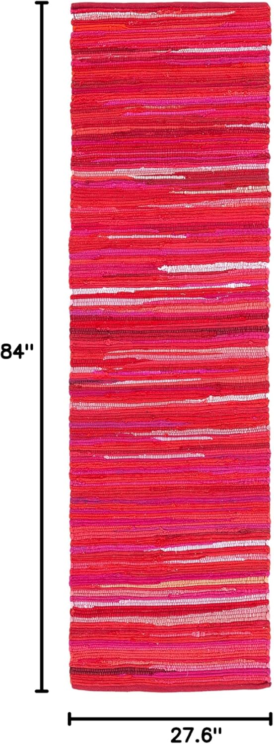 SAFAVIEH Area Rug 3x5 - Rag Rug Collection - Blue & Multi, Handmade Cotton, Boho Stripe Pattern, Ideal for Entryway, Living Room, Bedroom, Dining Space (RAR130B)