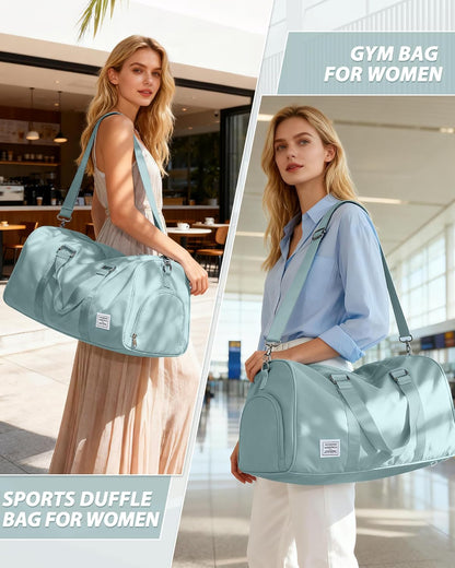 Gym Bag Womens Mens with Shoes Compartment and Wet Pocket Travel Duffel Bag for Women for Plane Sport Gym Tote Bags Swimming Yoga Waterproof Weekend Overnight Carry on Bag Hospital Holdalls - Colors A