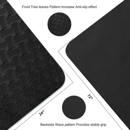 Yoga Mat 1/3" (8mm) Thick Non-Slip, Women Men Fitness & Exercise Mat, 72"Lx24"W Eco-Friendly TPE Workout Mat with Carrying Strap for Yoga, Pilates, Home Gym, Floor Exercises