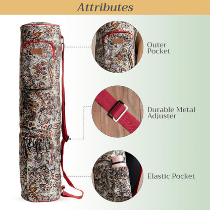 Maison d' Hermine Yoga Mat bag, Cylindrical bag for Woman&Men, yoga mat Bag &Adjustable shoulder straps Yoga Mat Carrier Bag with Drawstring Water Bottle Pocket and zipper pocket Easter Gifts